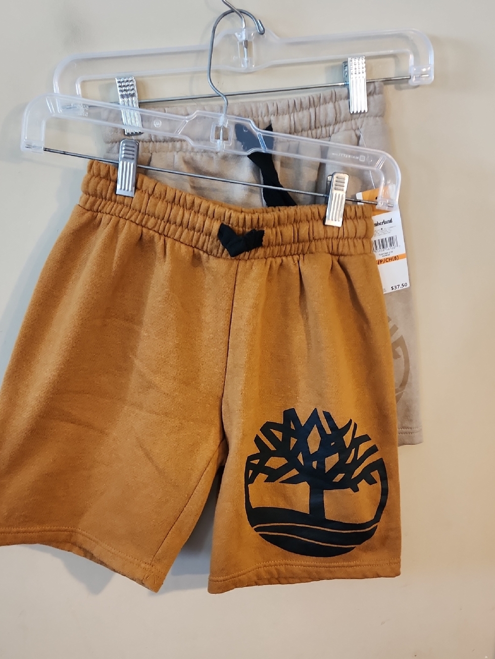 Timberland Kids Mustard & Black Logo Shorts